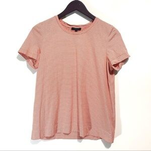 Lafayette 148 New York Orange and White Striped Tee